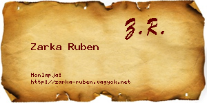 Zarka Ruben névjegykártya